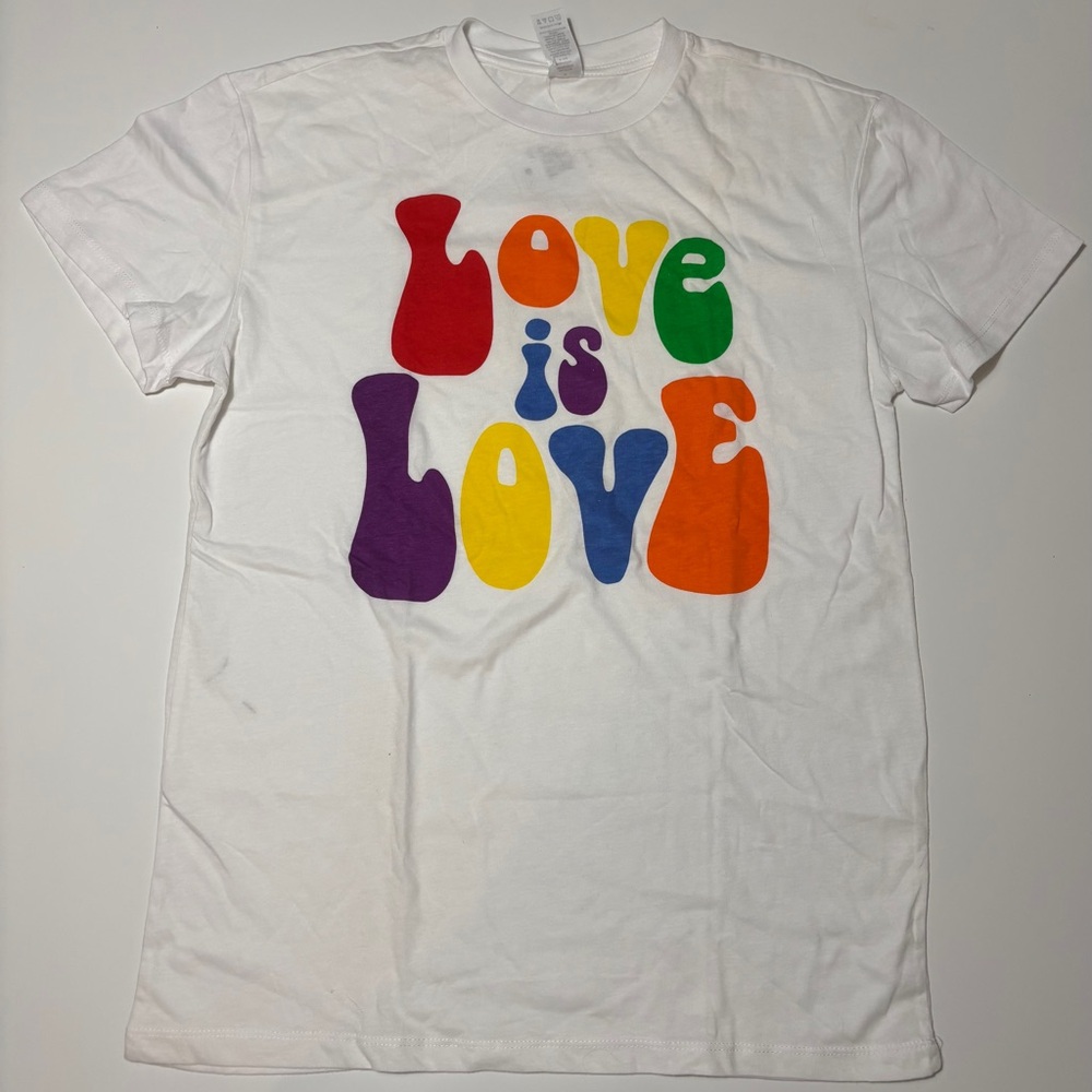 White 'Love is Love' Rainbow Graphic Tee